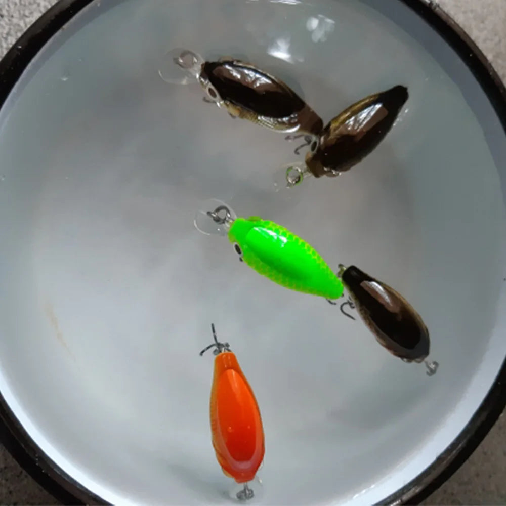 VTAVTA 5pcs/lot Mini Wobblers Pike Fishing Lure Set 36mm 3.6g Crankbait Minnow Lure Hard Artificial Bait With Fishing Tackle Box