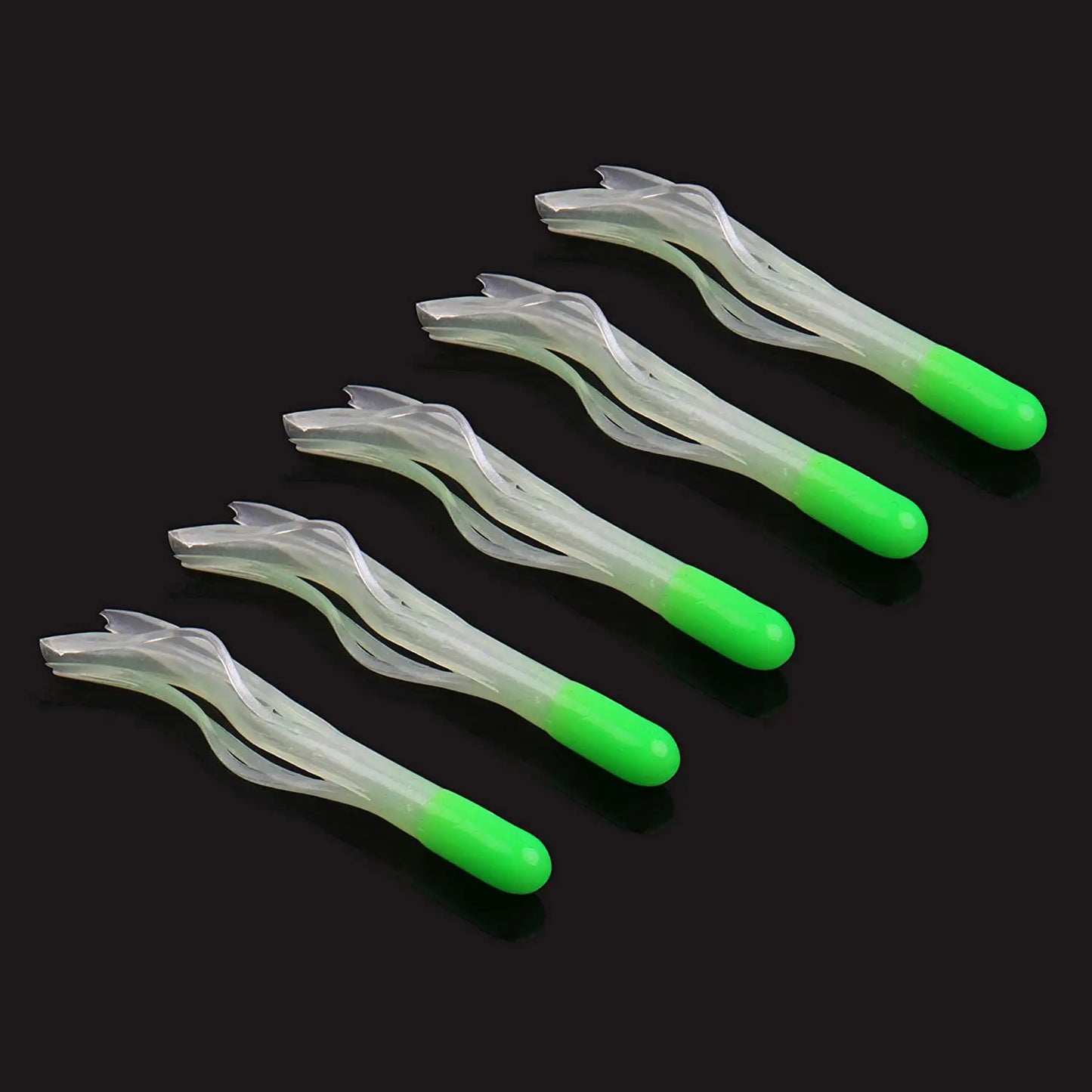 110pcs Crappie Tube Baits with Jig Heads Hooks Plastic Worms Soft Plastic Bait Set Trout Fishing Kit