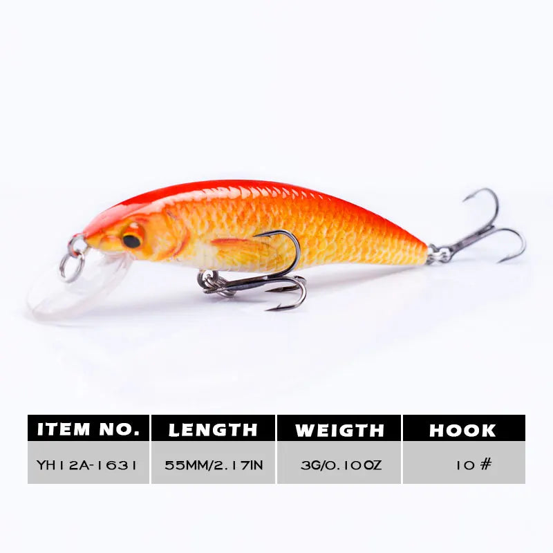 Agoie 55mm/3g Fishing Lure Quality Mini Minnow Lure Plastic Hard Bait Pesca Artificial Pike Wobblers Crankbait Fishing Bait