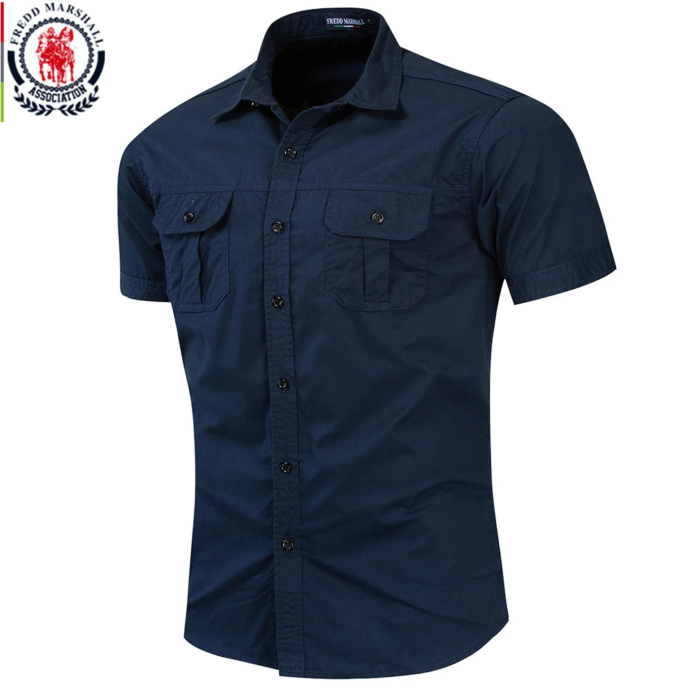 Men Short Sleeve Cargo Shirts