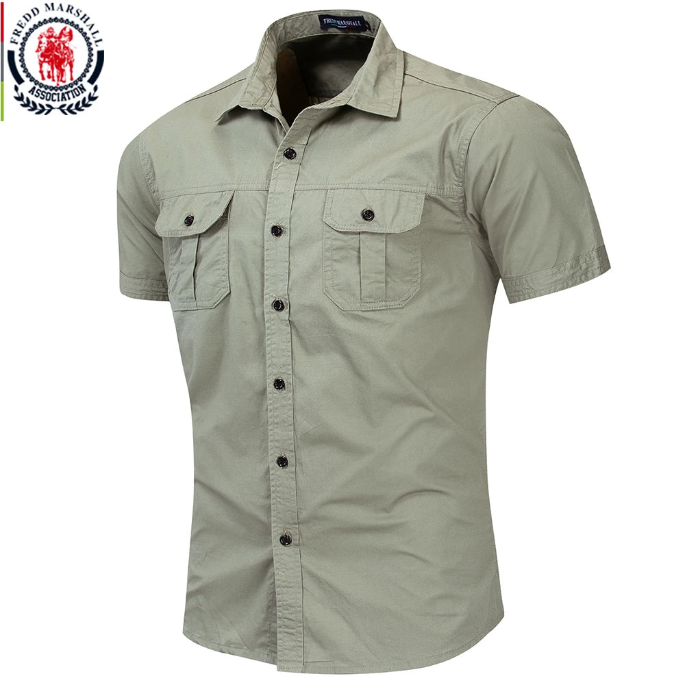 Men Short Sleeve Cargo Shirts
