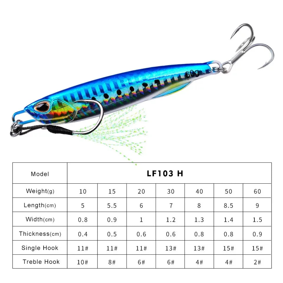 Hot Metal Jig Fishing Lure Weights 10g-60g Trolling Hard Bait Bass Fishing Bait Tackle Trout Jigging Lure Jigs Saltwater Lures