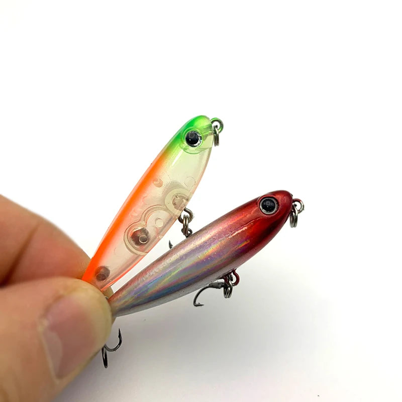 50mm 2.8g Testar Fishing Topwater Lure Surface Walk The Dog Wobblers Stickbait Floating Micro Pencil Walker for Bass Pike Trout
