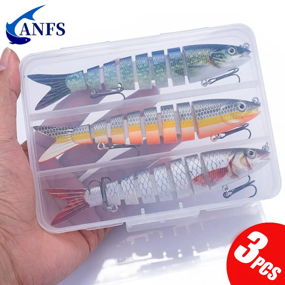 3pcs 8 Segment Fishing Lure Multi Jointed Swimbait Artificial Bait Slow Sinking Bionic Fishing Bait Cool Fishing Gear