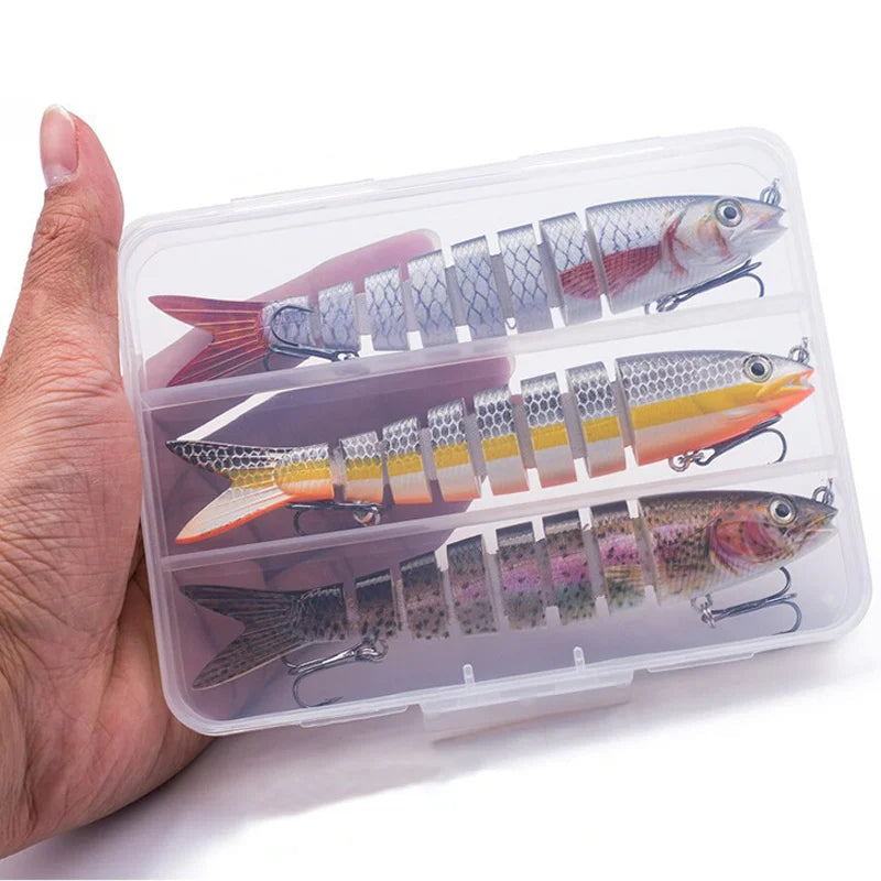 3pcs 8 Segment Fishing Lure Multi Jointed Swimbait Artificial Bait Slow Sinking Bionic Fishing Bait Cool Fishing Gear
