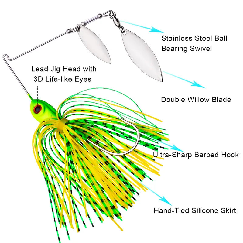 1pcs Spinner Bait 10G 14G Metal Lure Hard Fishing Lure Spinner Lure Spinnerbait Pike Swivel Fish Tackle Wobbler Fishing