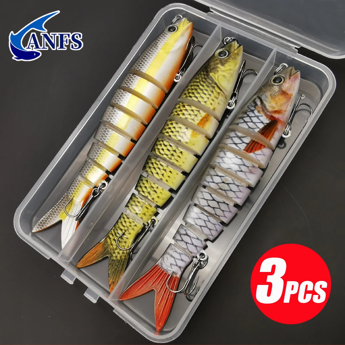 3pcs 8 Segment Fishing Lure Multi Jointed Swimbait Artificial Bait Slow Sinking Bionic Fishing Bait Cool Fishing Gear