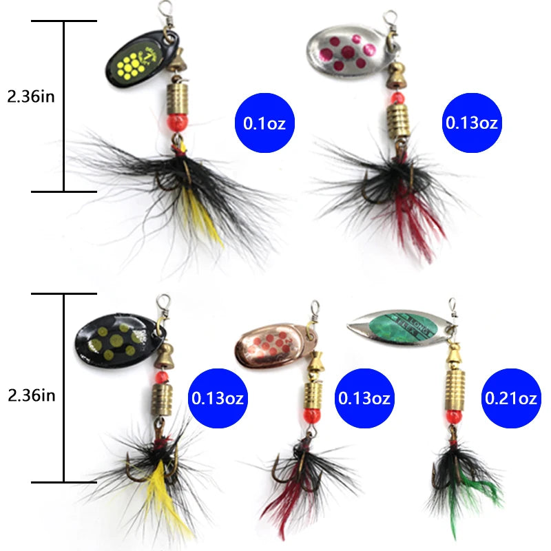 Metal Spoon Spinner Fishing Lure 10pcs Set Spoonbait Crankbaits Fishing Wobblers for Pike Crochet Kit Artificial Bait