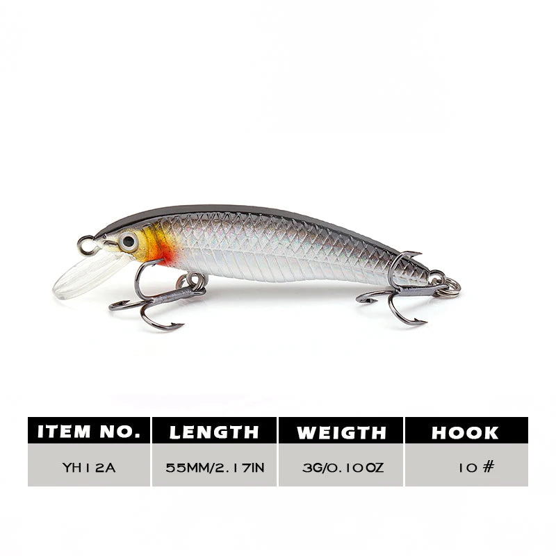 Agoie 55mm/3g Fishing Lure Quality Mini Minnow Lure Plastic Hard Bait Pesca Artificial Pike Wobblers Crankbait Fishing Bait