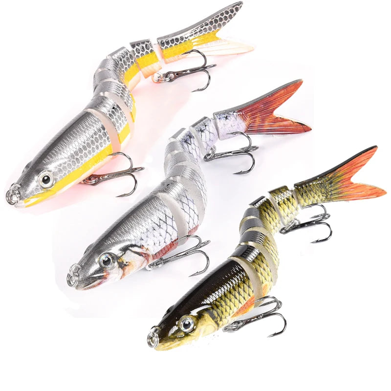 3pcs 8 Segment Fishing Lure Multi Jointed Swimbait Artificial Bait Slow Sinking Bionic Fishing Bait Cool Fishing Gear
