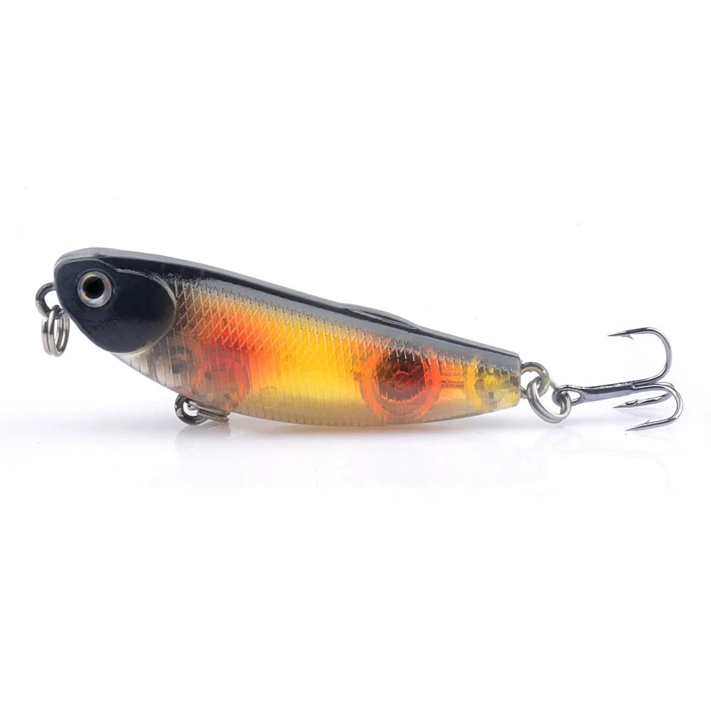 1Pc Top Water Pencil Fishing Lure 5.7cm 4.8g Floating Dog Walking Wobblers Tackle Artificial Hard Bait With 10# Hooks For Bass