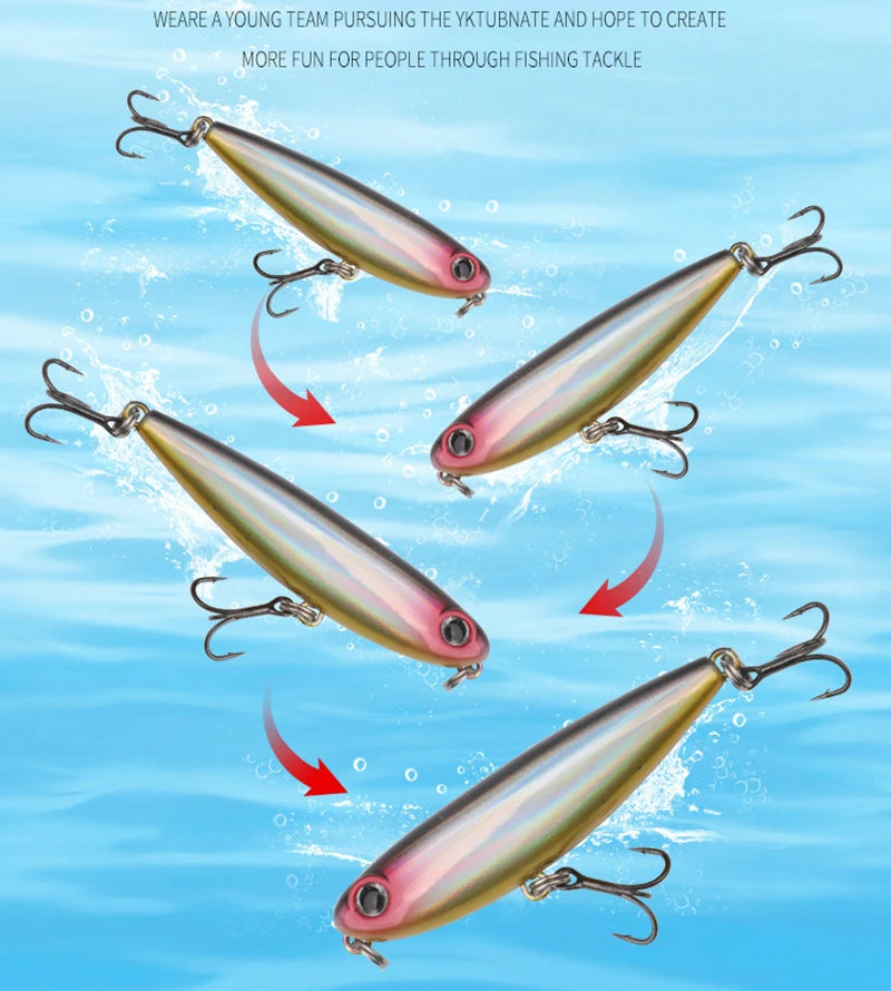 50mm 2.8g Testar Fishing Topwater Lure Surface Walk The Dog Wobblers Stickbait Floating Micro Pencil Walker for Bass Pike Trout