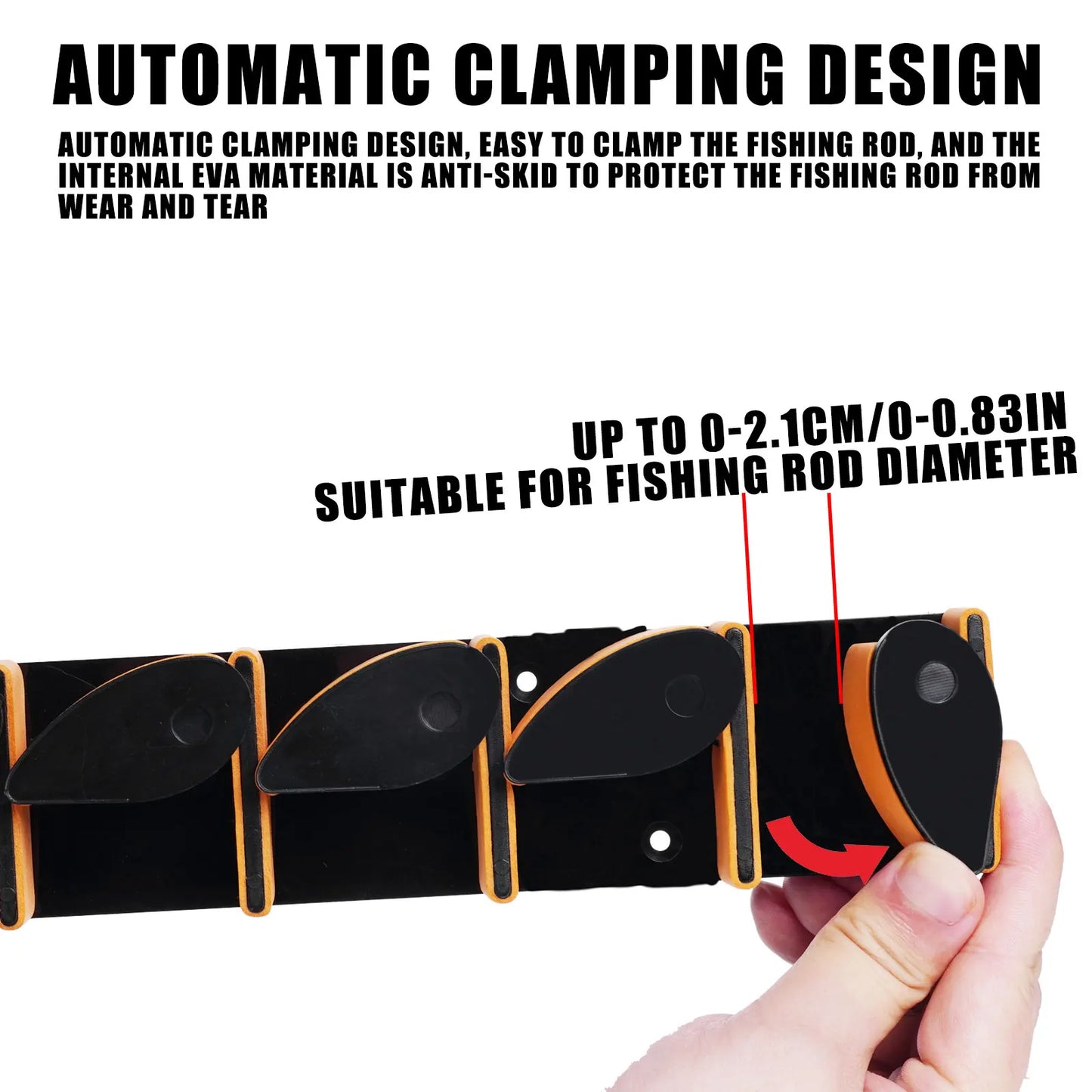 New Wall Fishing Rod Holder Multifunctional Indoor Fishing Pole Rack Non-slip Wear-resistant Tackle Tools for Garage Cabin Basem