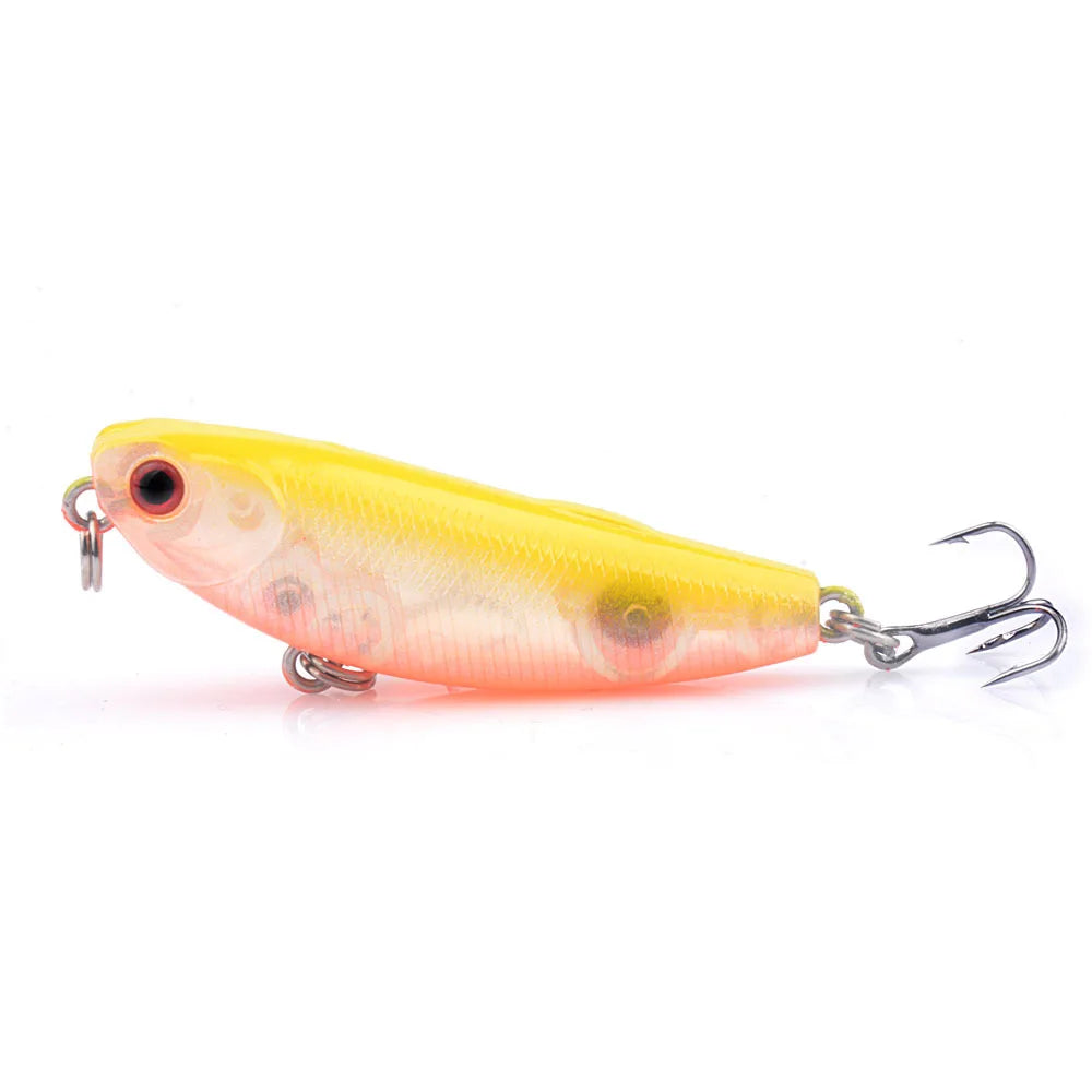 1Pc Top Water Pencil Fishing Lure 5.7cm 4.8g Floating Dog Walking Wobblers Tackle Artificial Hard Bait With 10# Hooks For Bass