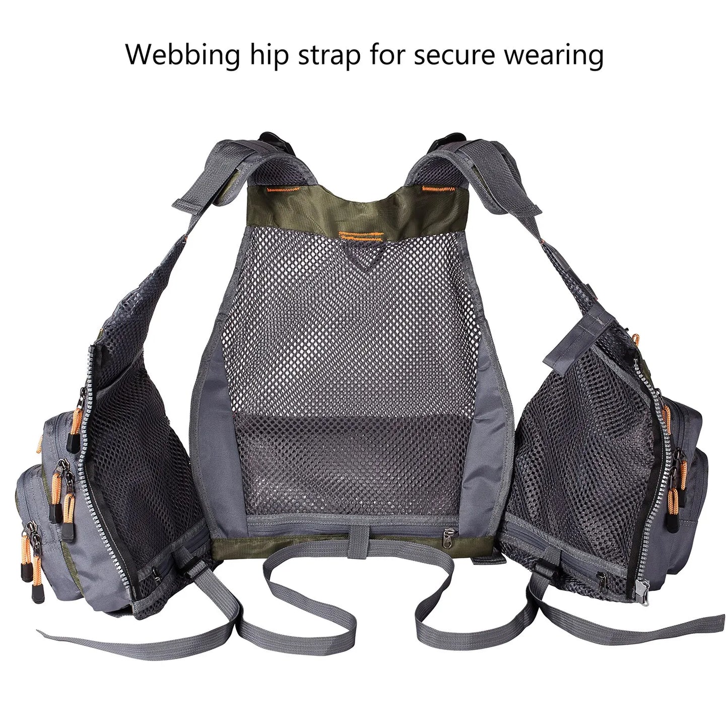 Bassdash Breathable Fishing Vest Outdoor Sports Fly Swimming Adjustable Vest Fishing Tackle