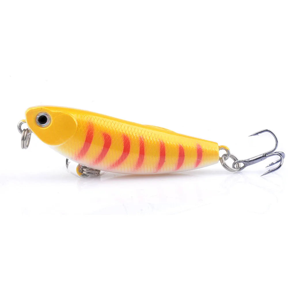 1Pc Top Water Pencil Fishing Lure 5.7cm 4.8g Floating Dog Walking Wobblers Tackle Artificial Hard Bait With 10# Hooks For Bass