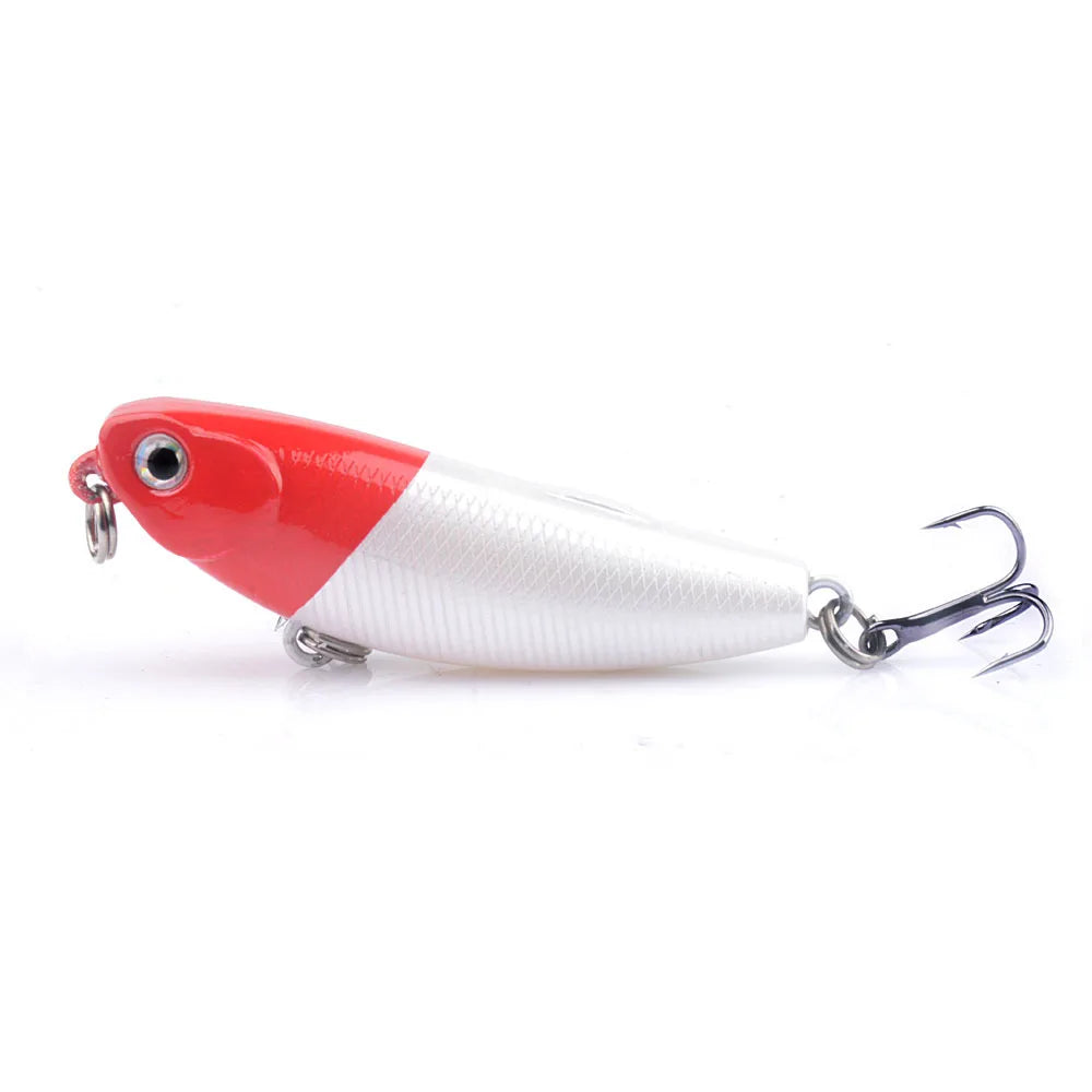 1Pc Top Water Pencil Fishing Lure 5.7cm 4.8g Floating Dog Walking Wobblers Tackle Artificial Hard Bait With 10# Hooks For Bass
