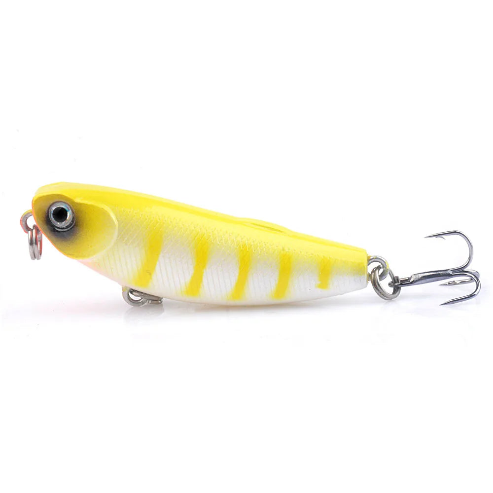 1Pc Top Water Pencil Fishing Lure 5.7cm 4.8g Floating Dog Walking Wobblers Tackle Artificial Hard Bait With 10# Hooks For Bass