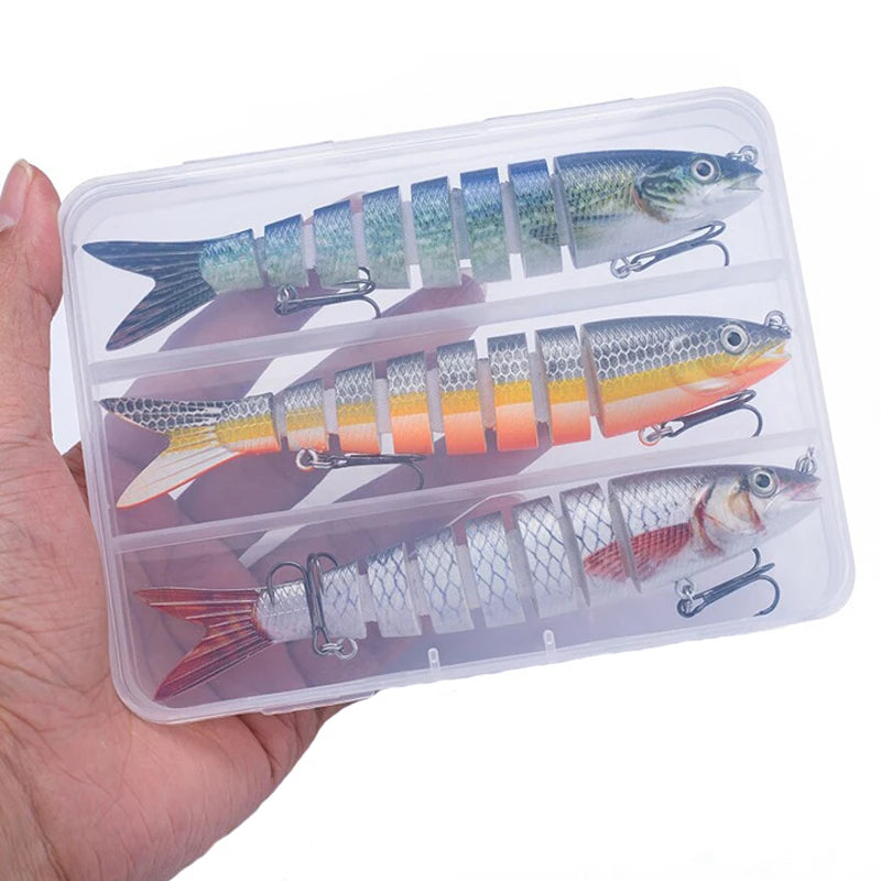 3pcs 8 Segment Fishing Lure Multi Jointed Swimbait Artificial Bait Slow Sinking Bionic Fishing Bait Cool Fishing Gear