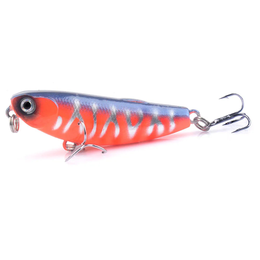 1Pc Top Water Pencil Fishing Lure 5.7cm 4.8g Floating Dog Walking Wobblers Tackle Artificial Hard Bait With 10# Hooks For Bass