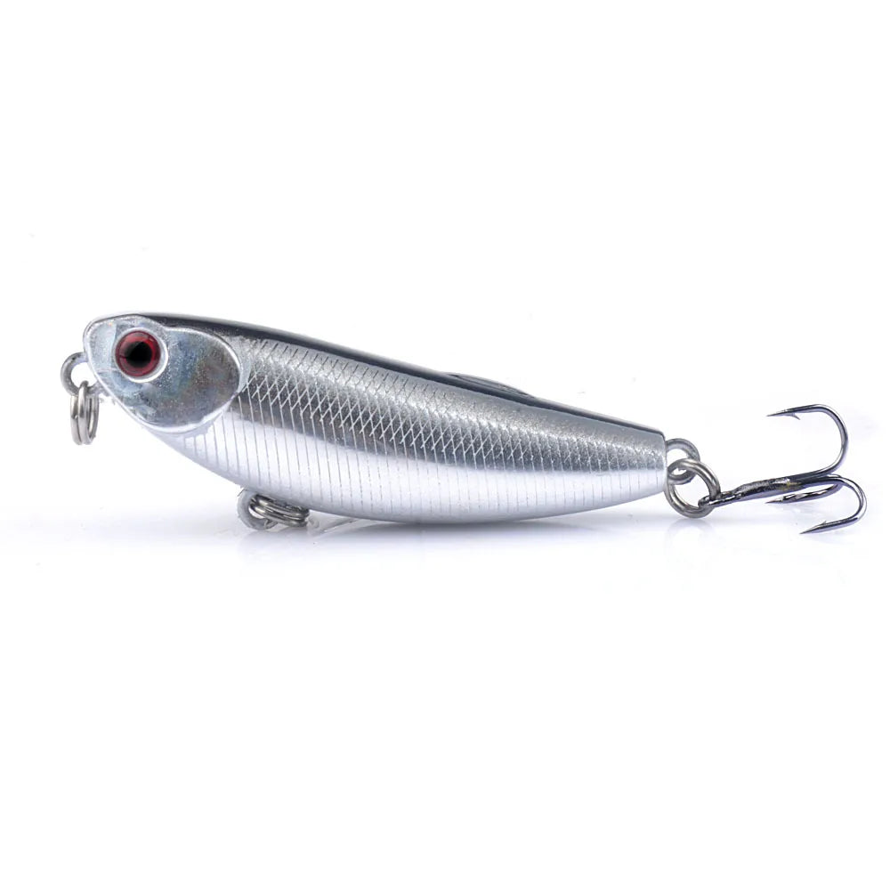 1Pc Top Water Pencil Fishing Lure 5.7cm 4.8g Floating Dog Walking Wobblers Tackle Artificial Hard Bait With 10# Hooks For Bass