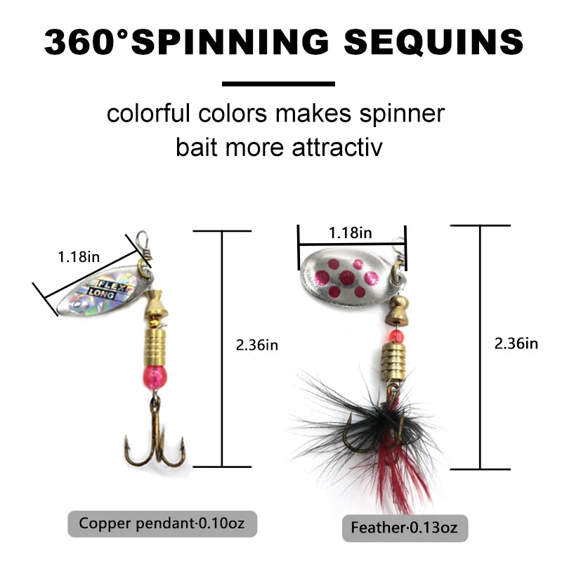 Metal Spoon Spinner Fishing Lure 10pcs Set Spoonbait Crankbaits Fishing Wobblers for Pike Crochet Kit Artificial Bait