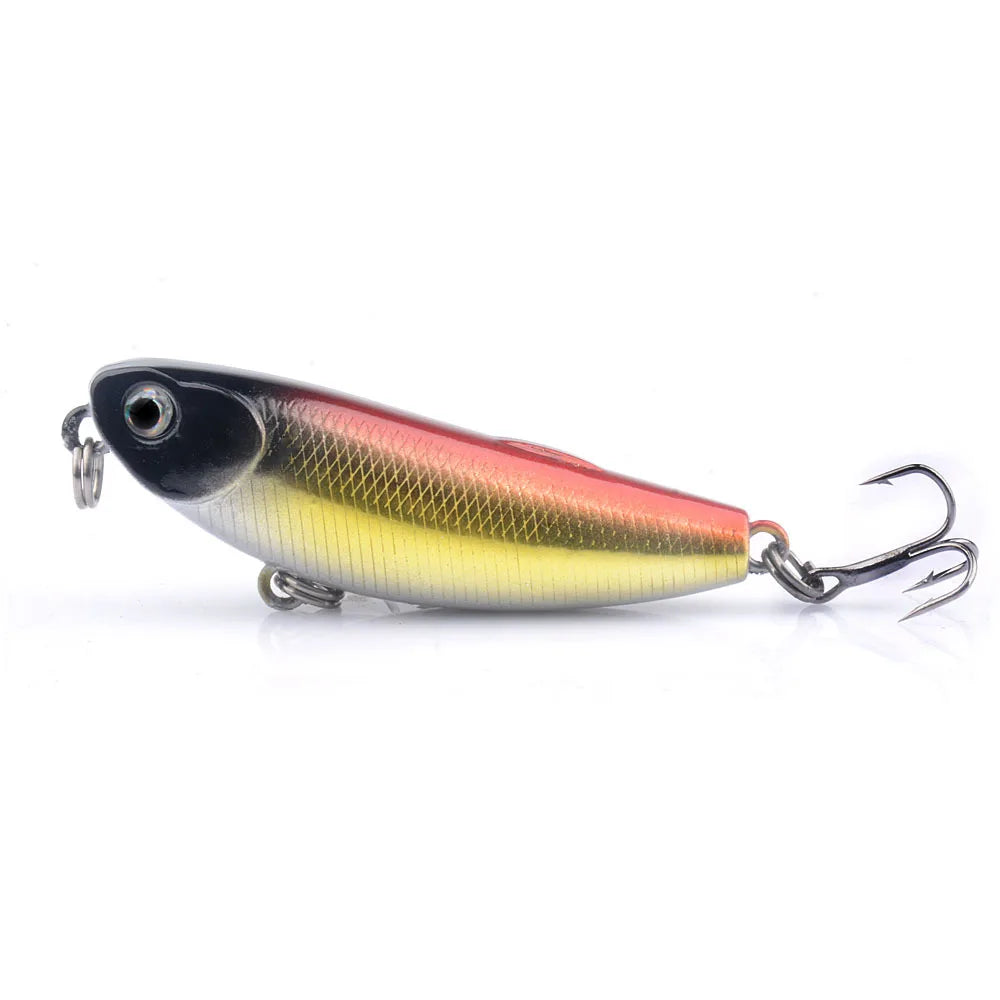 1Pc Top Water Pencil Fishing Lure 5.7cm 4.8g Floating Dog Walking Wobblers Tackle Artificial Hard Bait With 10# Hooks For Bass