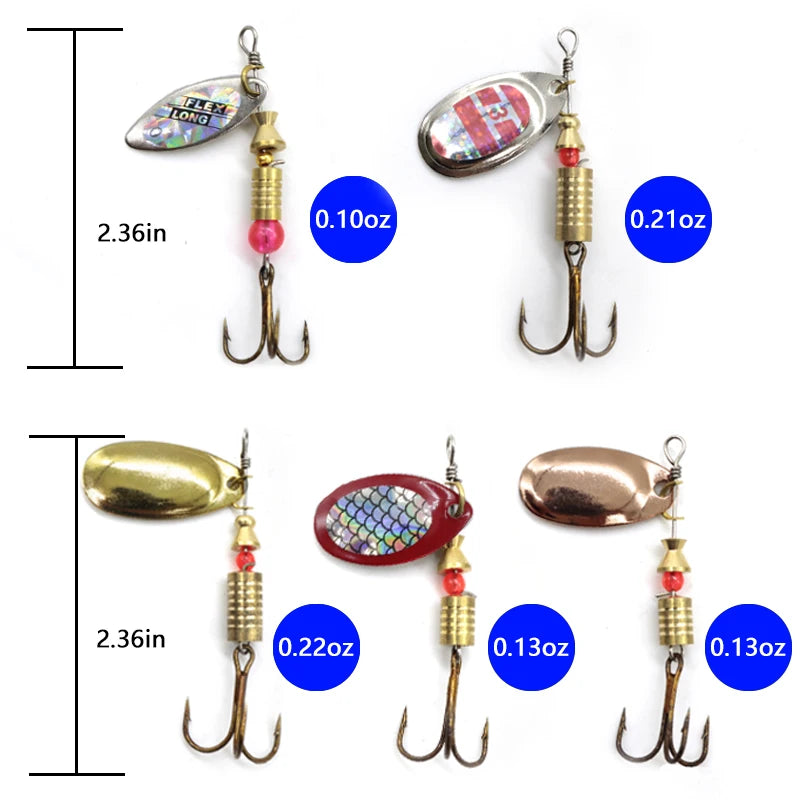 Metal Spoon Spinner Fishing Lure 10pcs Set Spoonbait Crankbaits Fishing Wobblers for Pike Crochet Kit Artificial Bait