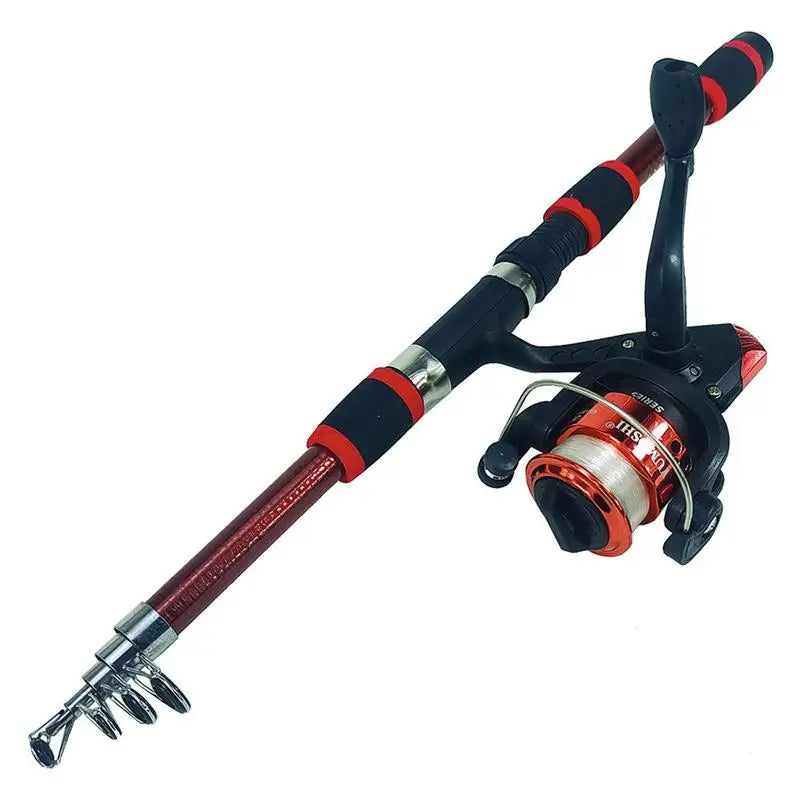 Kids Fishing Pole Set Full Kits with Telescopic Fishing Rod and Spinning Reel Baits Hooks Saltwater Portable Travel Pole Set