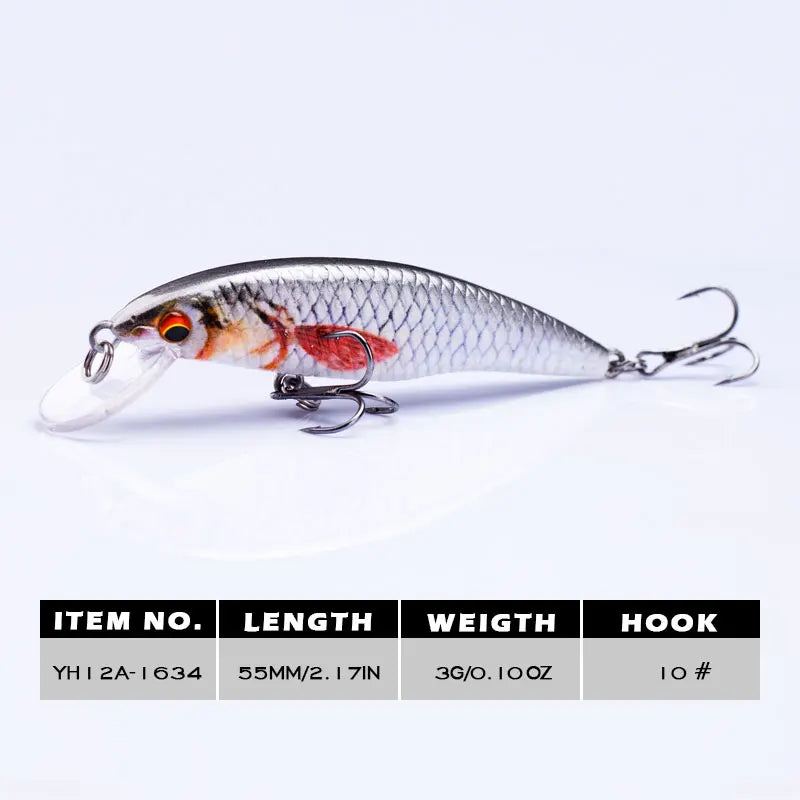 Agoie 55mm/3g Fishing Lure Quality Mini Minnow Lure Plastic Hard Bait Pesca Artificial Pike Wobblers Crankbait Fishing Bait
