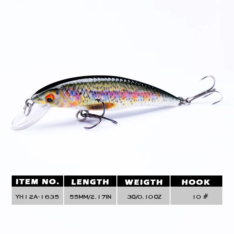 Agoie 55mm/3g Fishing Lure Quality Mini Minnow Lure Plastic Hard Bait Pesca Artificial Pike Wobblers Crankbait Fishing Bait