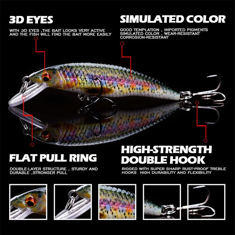 Agoie 55mm/3g Fishing Lure Quality Mini Minnow Lure Plastic Hard Bait Pesca Artificial Pike Wobblers Crankbait Fishing Bait