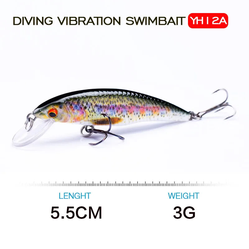 Agoie 55mm/3g Fishing Lure Quality Mini Minnow Lure Plastic Hard Bait Pesca Artificial Pike Wobblers Crankbait Fishing Bait