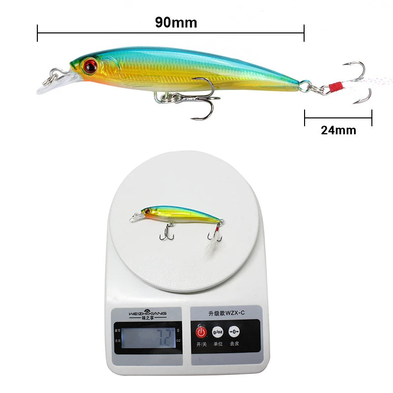 1Pcs sinking Fishing Lure Wobbler 8.5cm 7.2g Minnow Artificial Laser Hard Bait 3D Eyes bass Carp Fishing Crankbait Tackle