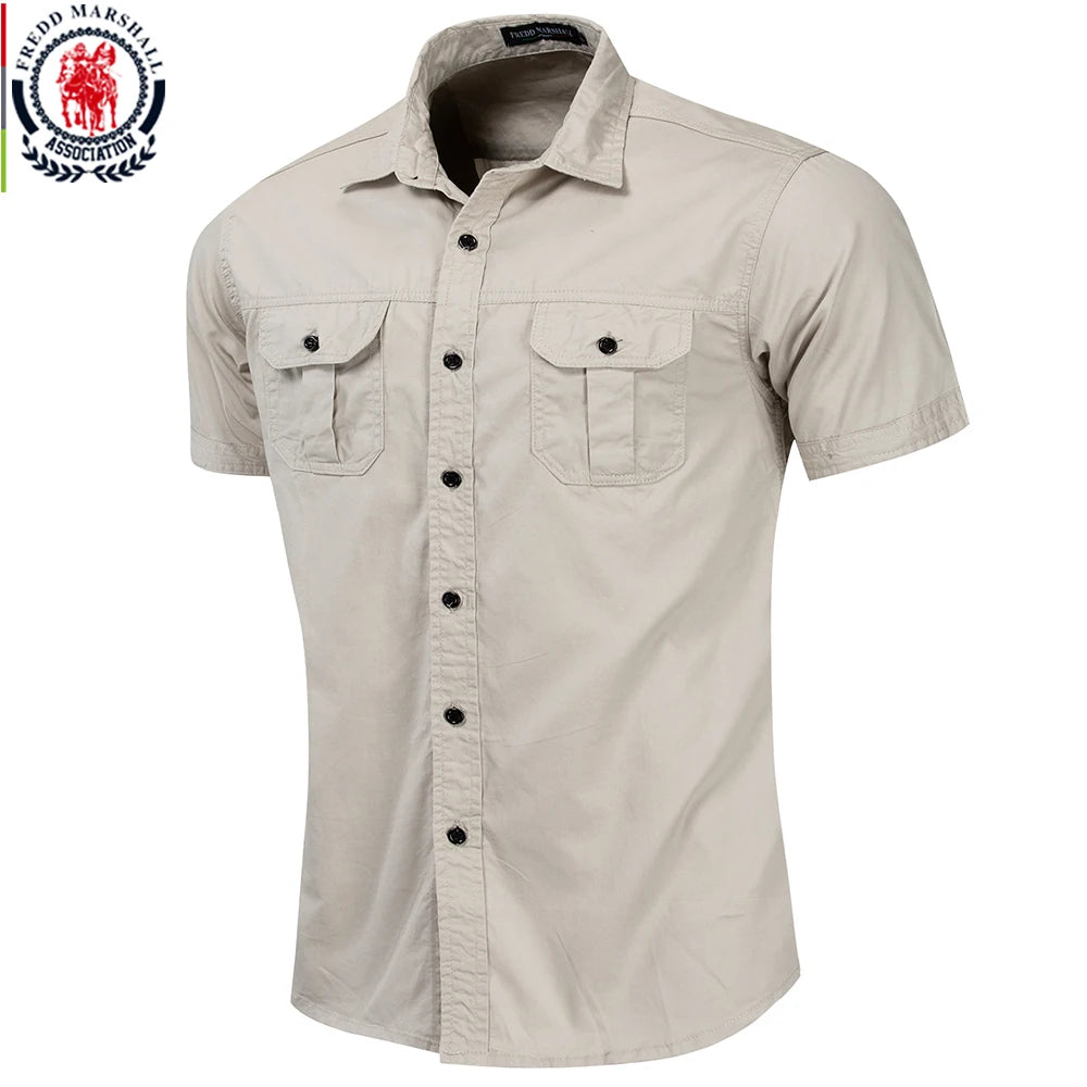 Men Short Sleeve Cargo Shirts