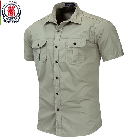 Men Short Sleeve Cargo Shirts