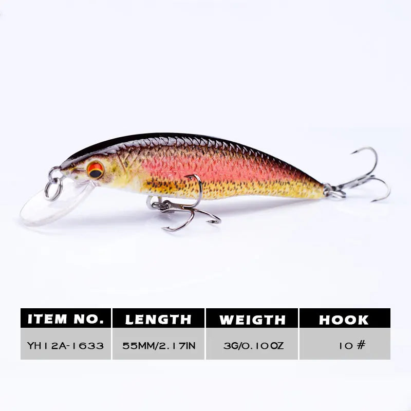 Agoie 55mm/3g Fishing Lure Quality Mini Minnow Lure Plastic Hard Bait Pesca Artificial Pike Wobblers Crankbait Fishing Bait