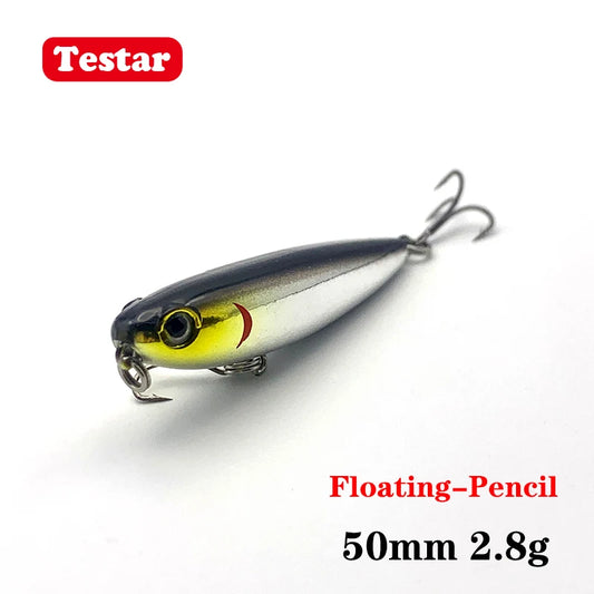 50mm 2.8g Testar Fishing Topwater Lure Surface Walk The Dog Wobblers Stickbait Floating Micro Pencil Walker for Bass Pike Trout