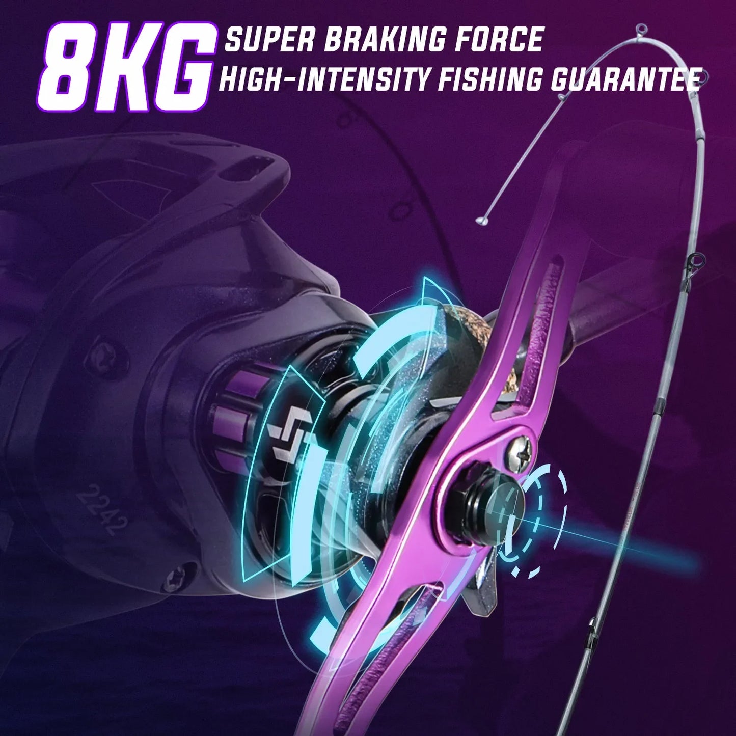 Sougayilang Fishing Rod Combo 1.7m Carbon Fiber Casting Rod and Baitcasting Reel with Free Pe Line As Gift Max Drag 8kg for Bass