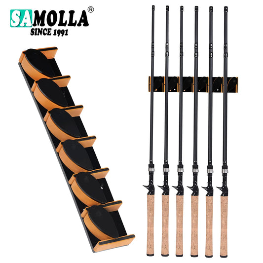 New Wall Fishing Rod Holder Multifunctional Indoor Fishing Pole Rack Non-slip Wear-resistant Tackle Tools for Garage Cabin Basem