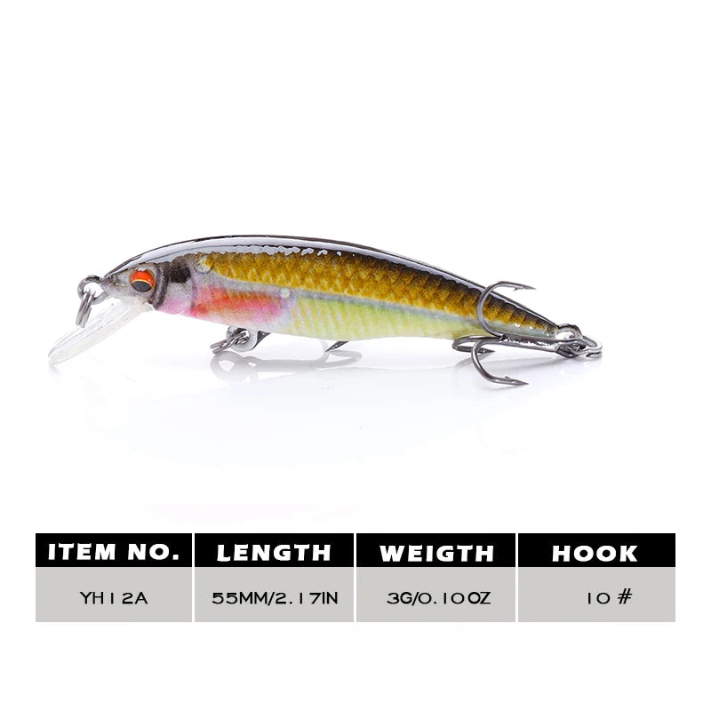 Agoie 55mm/3g Fishing Lure Quality Mini Minnow Lure Plastic Hard Bait Pesca Artificial Pike Wobblers Crankbait Fishing Bait
