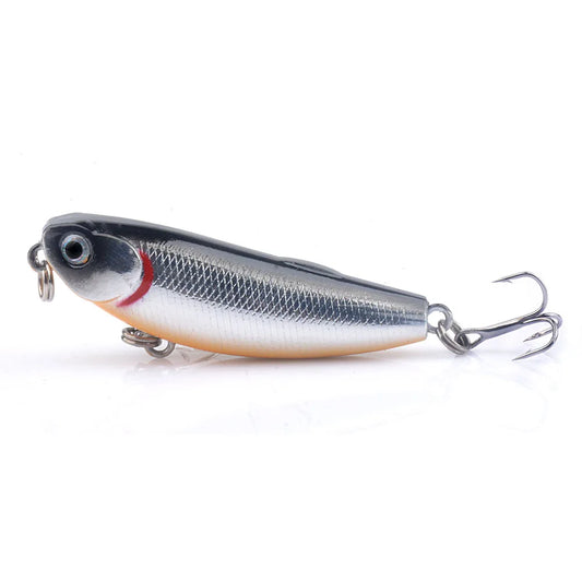 1Pc Top Water Pencil Fishing Lure 5.7cm 4.8g Floating Dog Walking Wobblers Tackle Artificial Hard Bait With 10# Hooks For Bass