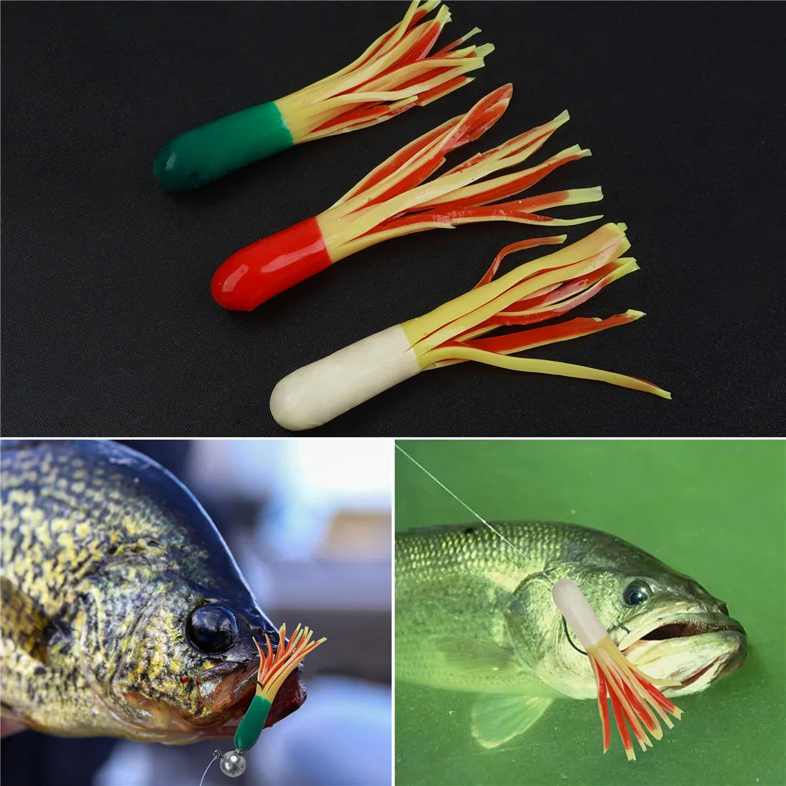 25Pcs Tube Jig Heads Crappie jig Octopus Skirts tube bait Fishing Lure Gear artificial baits Saltwater Panfish Bass Fishing jig
