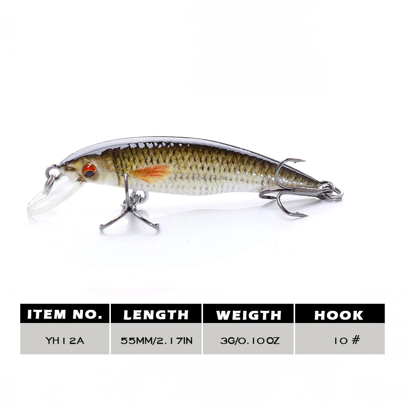 Agoie 55mm/3g Fishing Lure Quality Mini Minnow Lure Plastic Hard Bait Pesca Artificial Pike Wobblers Crankbait Fishing Bait